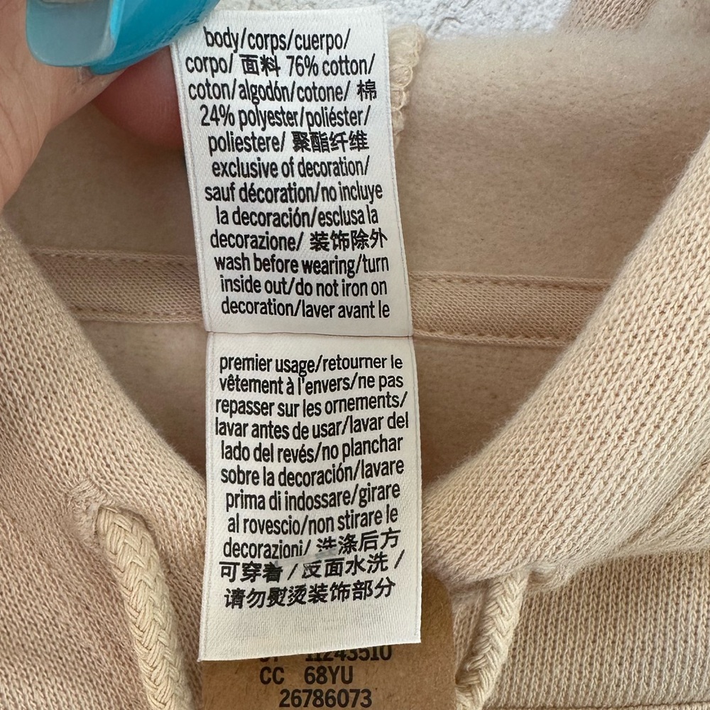 Victoria’s Secret Hoodie Pink Pullover Fleece XXL Tan White NWT - Picture 8 of 9